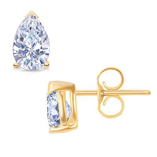 1 Karaat G Vs1 Echt Diamanten Oorknopjes Paar Geel Goud 14K
