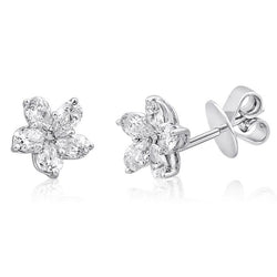 1 Karaat Peer Echt Diamanten Stud Earring Wit Goud 14K Vrouwen Sieraden