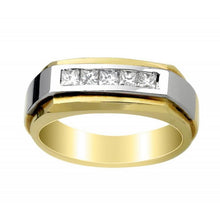 Afbeelding in Gallery-weergave laden, 1 Karaat Prinses Echt Diamanten Herenring Tweekleurig Goud 14K
