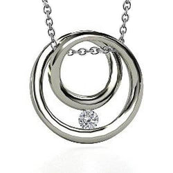 1 Karaat Ronde Echt Diamanten Dames Cirkel Ketting Hanger