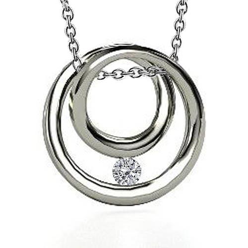 1 Karaat Ronde Echt Diamanten Dames Cirkel Ketting Hanger
