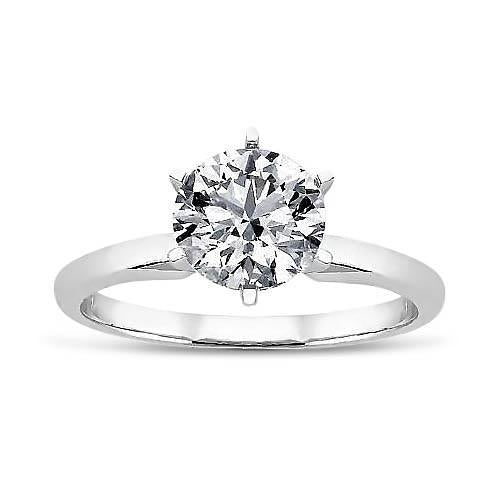 1 Karaat Ronde Geslepen Solitaire Echt Diamanten Ring Wit Goud 14K Sieraden