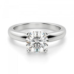 1 Karaat Ronde Solitaire Echt Diamanten Verlovingsring Wit Goud 14K