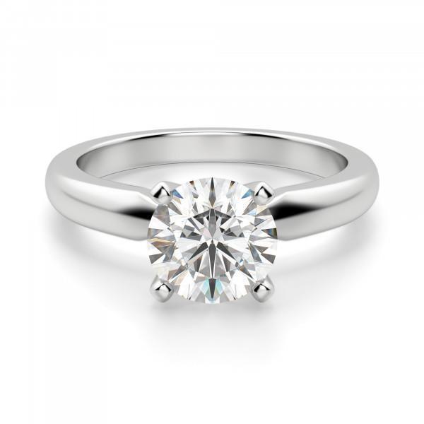 1 Karaat Ronde Solitaire Echt Diamanten Verlovingsring Wit Goud 14K