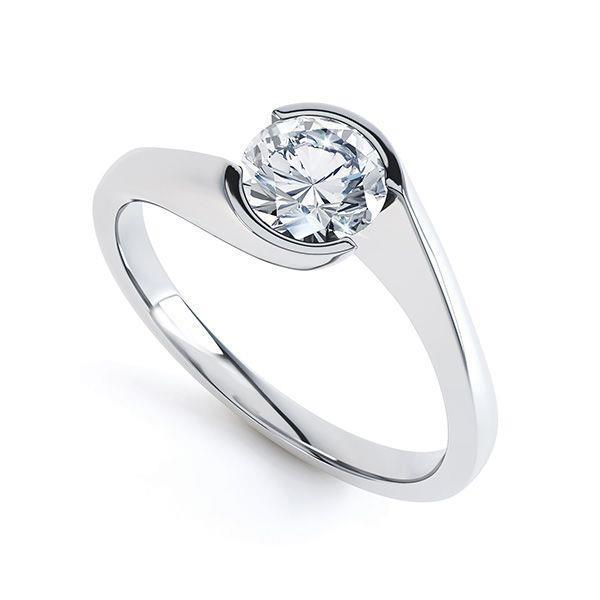 1 Karaat Solitaire Ronde Echt Diamanten Verlovingsring Wit Goud 14K