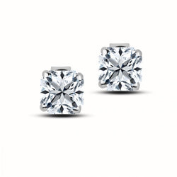 2 Ct F Vs1 Princess Cut Diamond Dames Stud Earring 14K White Gold