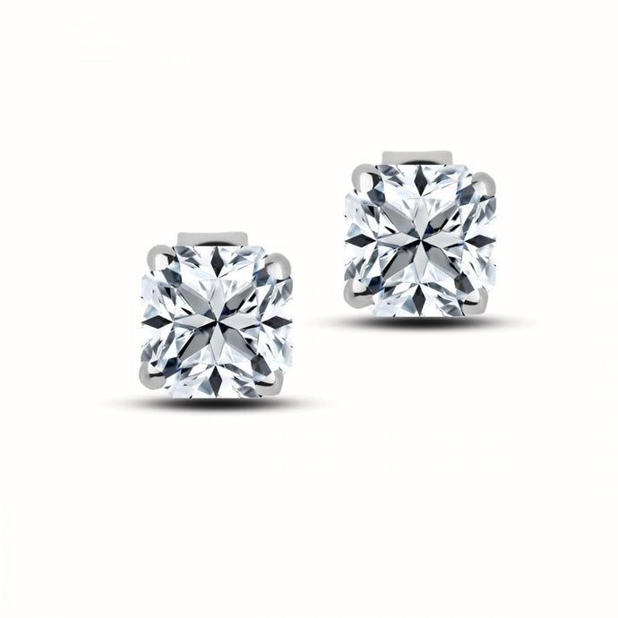 2 Ct F Vs1 Princess Cut Diamond Dames Stud Earring 14K White Gold - harrychadent.nl