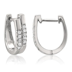 2 Ct Prong Set Ronde Cut Diamond Hoop Earring