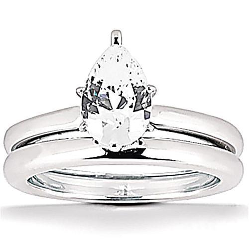 2 Ct. Diamond Pear Cut Engagement Band Set Gouden Ring Nieuw - harrychadent.nl
