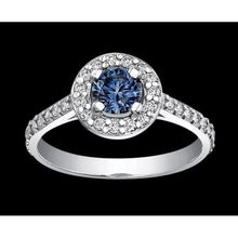 Afbeelding in Gallery-weergave laden, 2 Kt. Blauwe Halo Diamanten Edelsteen Ring Wit Goud - harrychadent.nl
