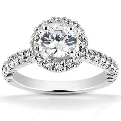 2 kt. diamanten halo trouwring sieraden