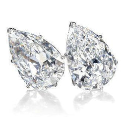 2 Kt.Stud oorbel Fijne Sieraden Goud Peer Geslepen Diamant