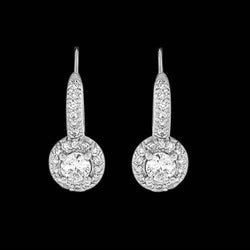 2 ct Diamond Dangle Pair 14K witgouden hangende oorbel