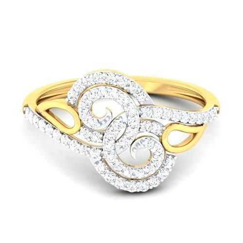 2 ct Diamond Wedding Swirl Style Ring Geel Goud - harrychadent.nl