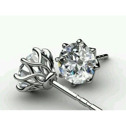 2 ct diamanten Stud Earring Solid White Gold Jewelry