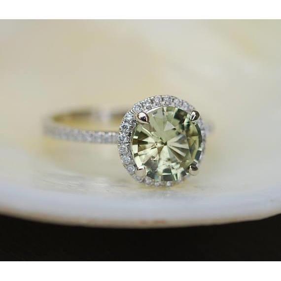 2 ct ronde groene saffier diamanten trouwring - harrychadent.nl