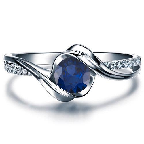 2 karaat Ceylon saffier diamanten fancy ring wit goud 14k - harrychadent.nl