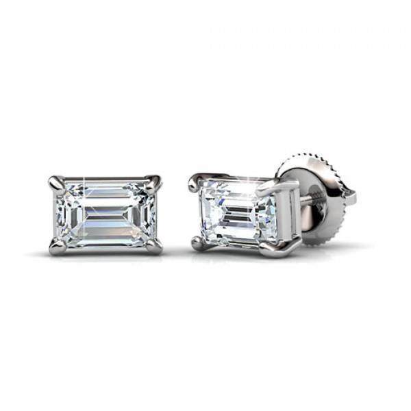 2 karaat Emerald Diamond Stud Oorbellen Solid White Gold Jewelry - harrychadent.nl