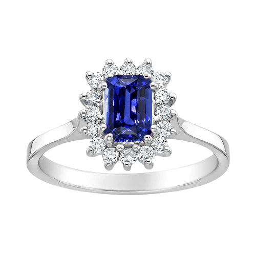 2 karaat Halo Diamond Ring Smaragd Ceylon Sapphire Gemstone Star Style