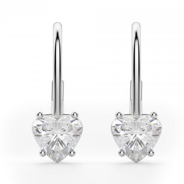 2 karaat prong set heart cut diamant women earring gold jewelry
