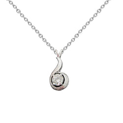 2 Karaat Briljantslijpsel labgekweekt Diamanten Kettinghanger Met Ketting 14K Goud