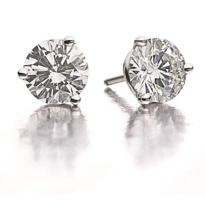 2 karaat diamanten dames oorknopjes wit goud 14k