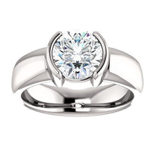 Afbeelding in Gallery-weergave laden, 2 karaat diamanten halve ring Solitaire ring wit goud - harrychadent.nl
