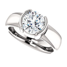 Afbeelding in Gallery-weergave laden, 2 karaat diamanten halve ring Solitaire ring wit goud - harrychadent.nl

