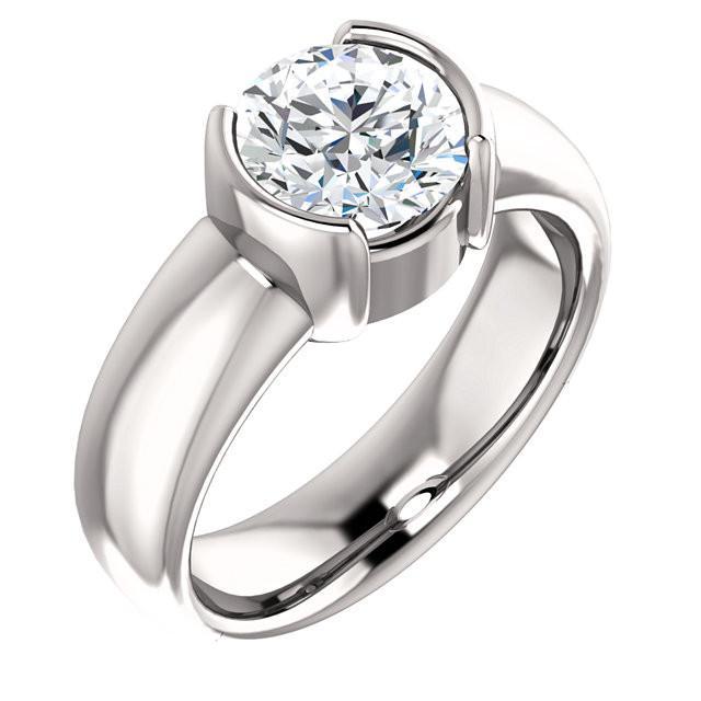 2 karaat diamanten halve ring Solitaire ring wit goud - harrychadent.nl
