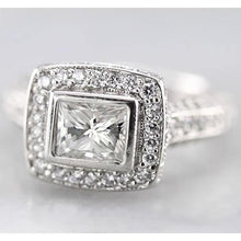 Afbeelding in Gallery-weergave laden, 2 karaat halo prinses diamanten ring f vs1 vvs1 witgoud 14k
