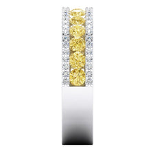 Afbeelding in Gallery-weergave laden, Kanaal Prong Set Gele Canarische Diamant Band
