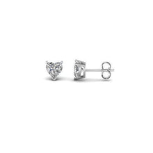 Afbeelding in Gallery-weergave laden, 2 karaat hartvorm sprankelende diamanten oorknopjes wit goud
