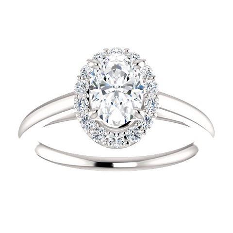 2 karaat ovaal geslepen diamanten verlovingsring 14K witgoud - harrychadent.nl