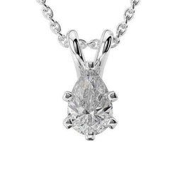 2 karaat peer geslepen diamanten solitaire hanger wit goud 14K sieraden