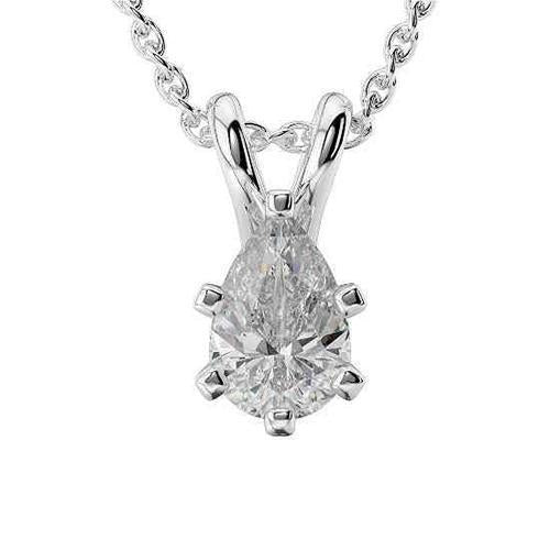 2.00 karaat peer geslepen diamanten solitaire hanger wit goud 14K sieraden - harrychadent.nl