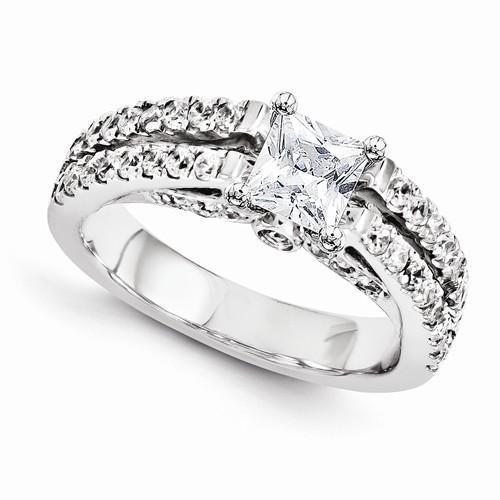 2 karaat prinses geslepen diamanten verlovingsring wit goud 14K sieraden - harrychadent.nl