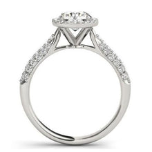 Afbeelding in Gallery-weergave laden, 2 karaat ronde briljante diamanten Halo verlovingsring wit goud 14K - harrychadent.nl
