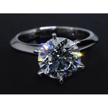 Afbeelding in Gallery-weergave laden, 2 karaat ronde diamanten solitaire verlovingsring
