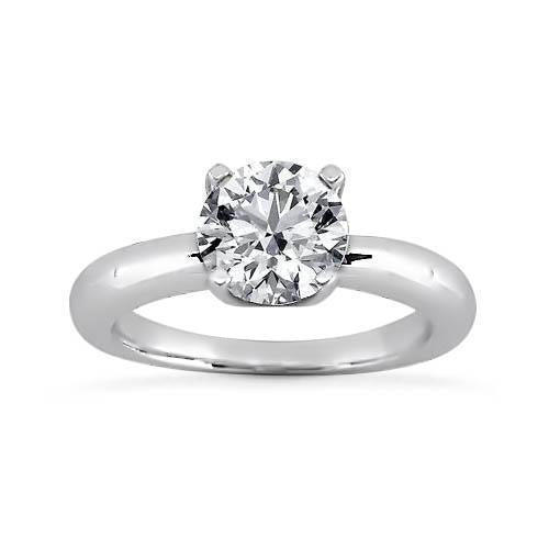 2 karaat ronde diamanten solitaire ring wit goud 14K - harrychadent.nl