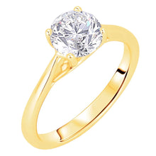Afbeelding in Gallery-weergave laden, 2 karaat ronde geslepen Solitaire diamanten verlovingsring geel goud 14K - harrychadent.nl
