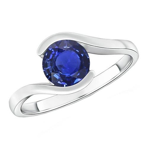 2 karaat solitaire ring ceylon saffier spanning stijl gouden sieraden