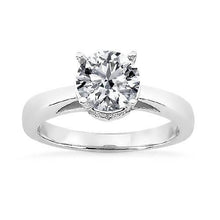 Afbeelding in Gallery-weergave laden, 2 karaat verborgen halo ronde briljante diamanten solitaire ring witgoud
