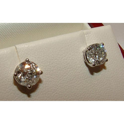 2 karaats G Vs2 diamanten oorknopjes geschroefd wit goud