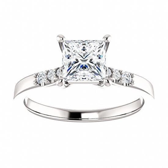 2 karaats Princess Center Diamond Ring wit goud 14K - harrychadent.nl
