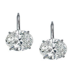 2 karaats Solitaire ovaal geslepen diamanten druppeloorbel goud wit 14K