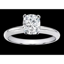 2 Karaat Kussen uit de aarde gewonnen Diamanten Solitaire Ring Witgoud 14K