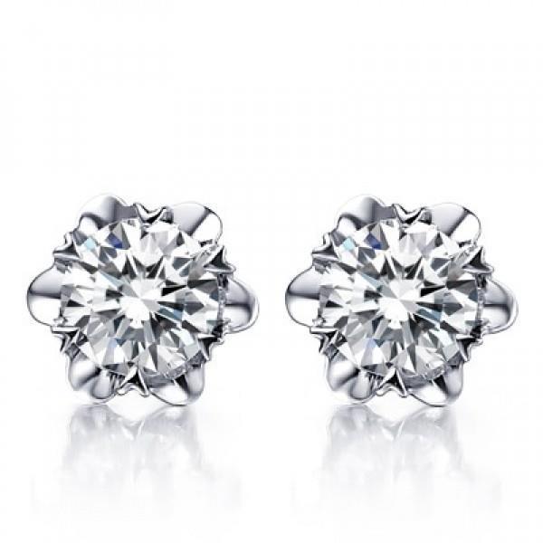 2 karaats pennenset ronde bloemvorm diamanten oorknopjes goud 14k - harrychadent.nl