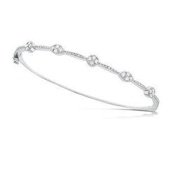 2 kt rond geslepen diamanten armband 14K witgoud