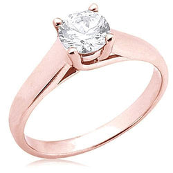 2 Karaat Ronde uit de a aarde gewonnen Diamanten Solitaire Ring Roségoud Nieuw