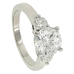 2.01 Echt Diamanten Koninklijke Verlovingsring Drie Stenen Sieraden Nieuw